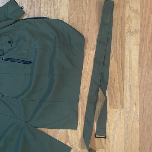 Avec les Filles BELTED MOTO TRENCH RAINCOAT dark green size XS - Picture 14 of 14